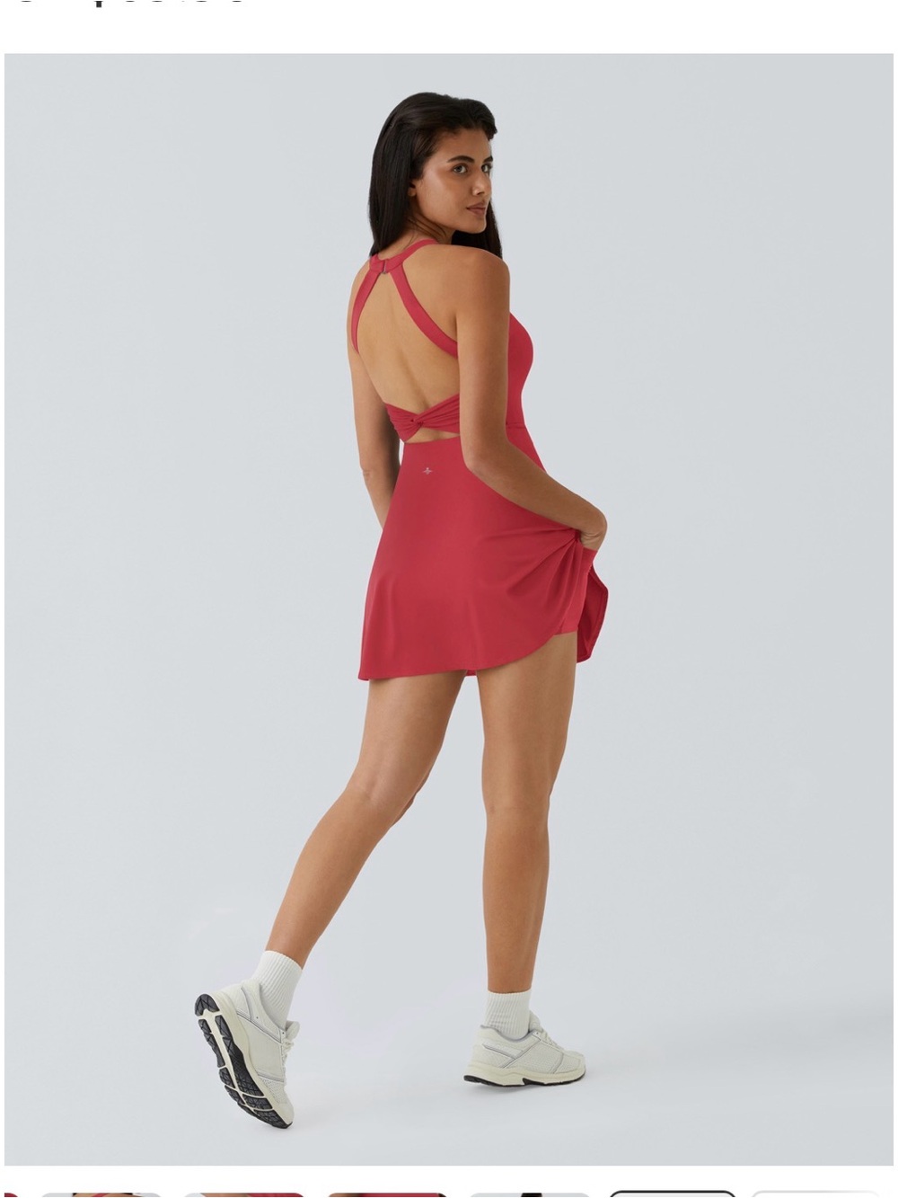 NWT Halara Airy Backless Twisted Flare Low Support Active Dress- size L
